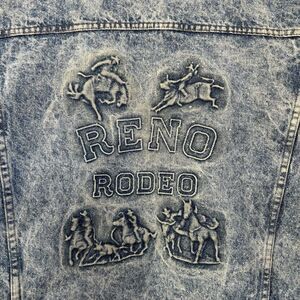 Vtg Rare Tyca Acid Wash Denim Jean Trucker Jacket Men XXL Reno Rodeo Made In USA